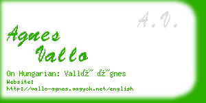 agnes vallo business card